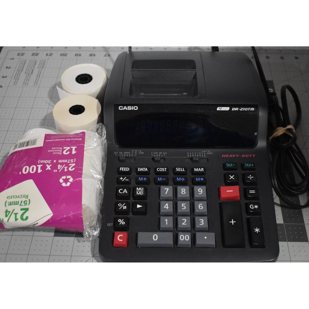 Casio DR-210TM Heavy Duty Printing Calculator 12-Digit Desktop Adding Machine